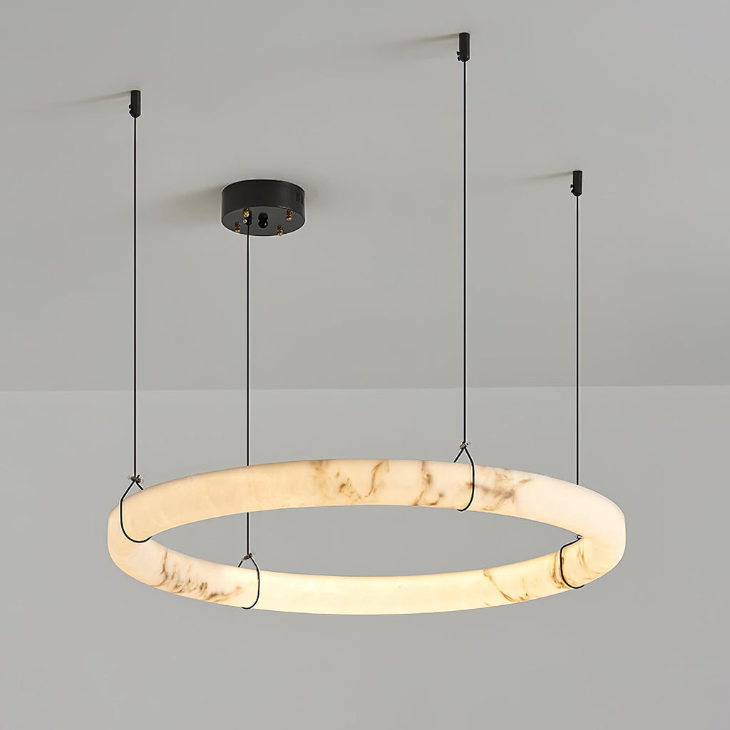 Aureon Chandelier de Luxe en Albâtre Blanc - Neutralighting