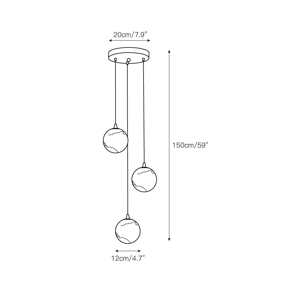 Gloruvye Lustre Métal Boules Moderne en Grappes - Neutralighting