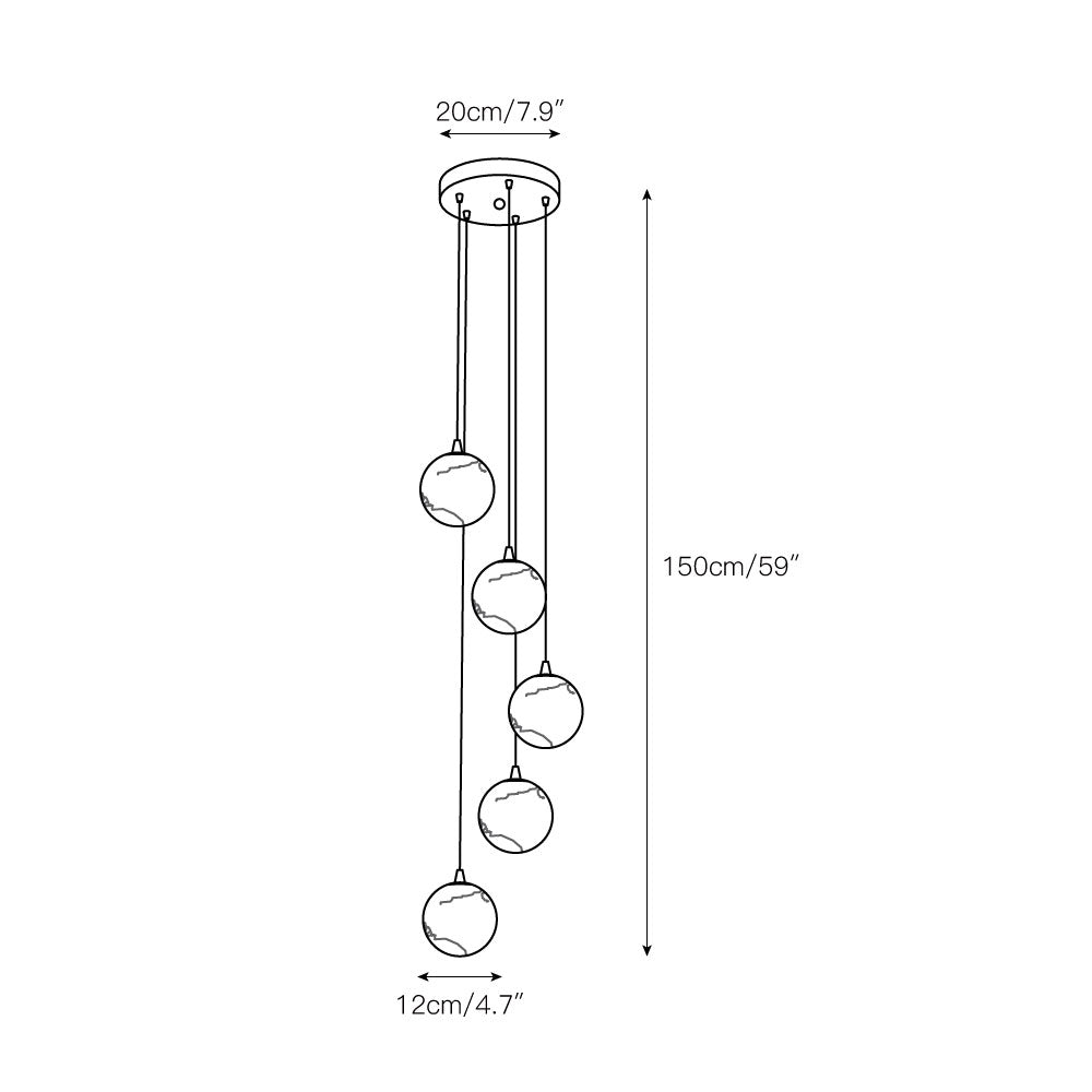 Gloruvye Lustre Métal Boules Moderne en Grappes - Neutralighting