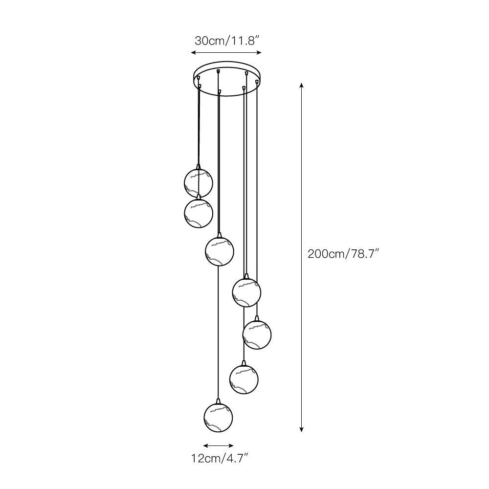 Gloruvye Lustre Métal Boules Moderne en Grappes - Neutralighting