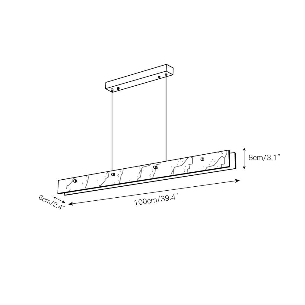 Ljomuvye Suspension Métal Linéaire Moderne LED Salon - Neutralighting