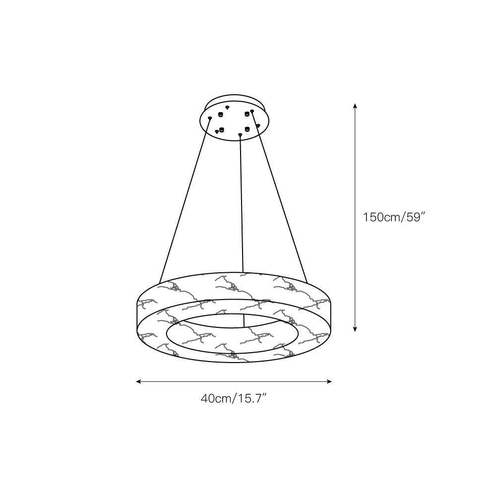 Plotuvyn Chandelier Anneau Albâtre Luxe Salon - Neutralighting