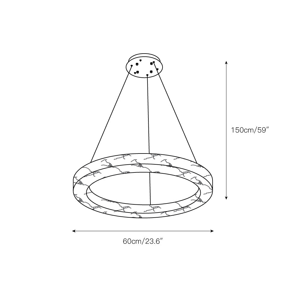 Plotuvyn Chandelier Anneau Albâtre Luxe Salon - Neutralighting
