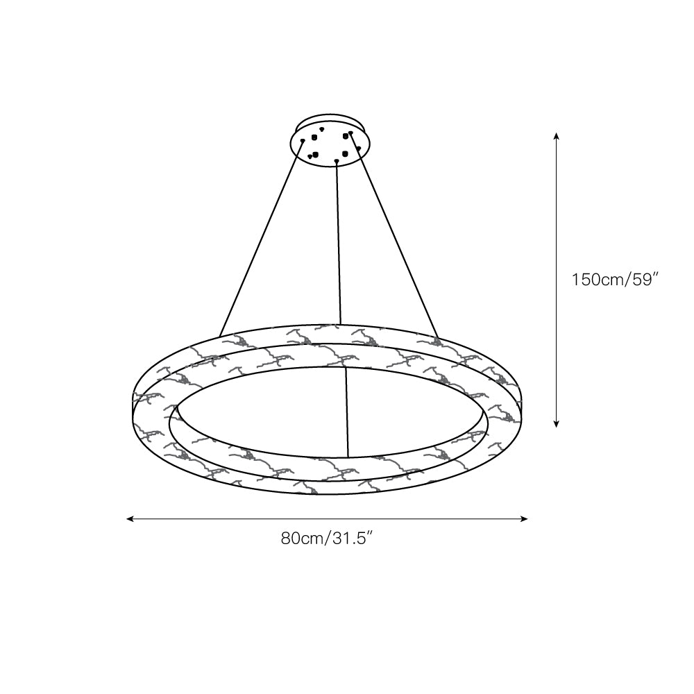 Plotuvyn Chandelier Anneau Albâtre Luxe Salon - Neutralighting