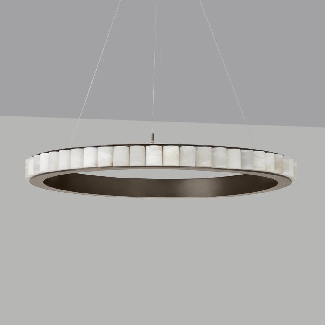 Orion Chandelier Double Anneau en Albâtre - Neutralighting