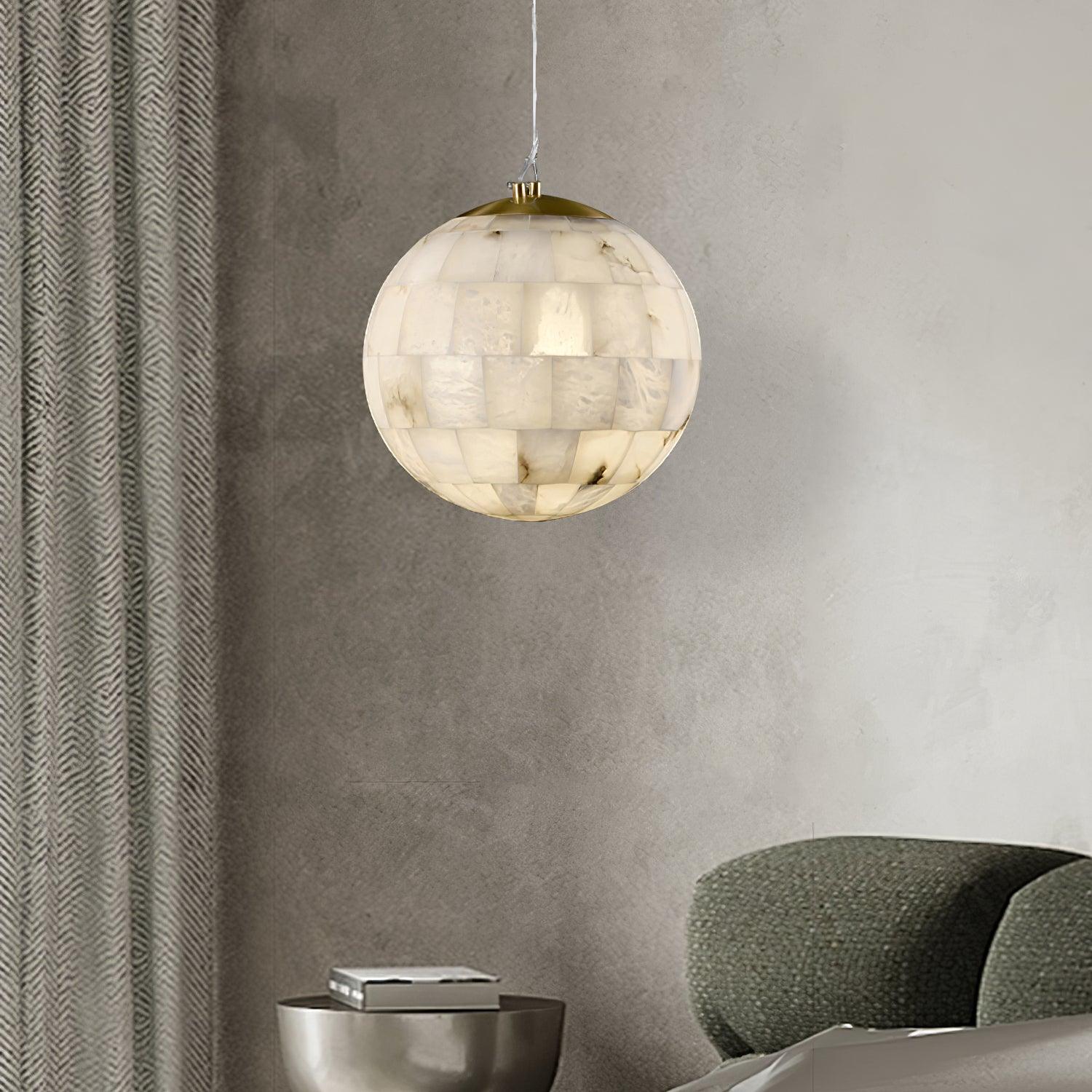 Isolde Albâtre Globe Pendentif Lumière - Neutralighting