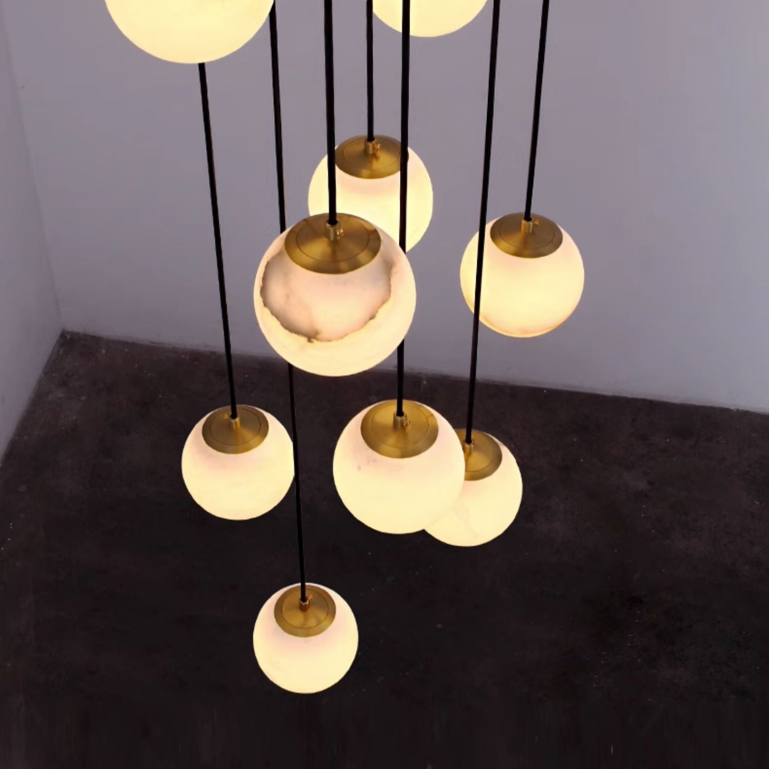 Gloruvye Lustre Métal Boules Moderne en Grappes - Neutralighting