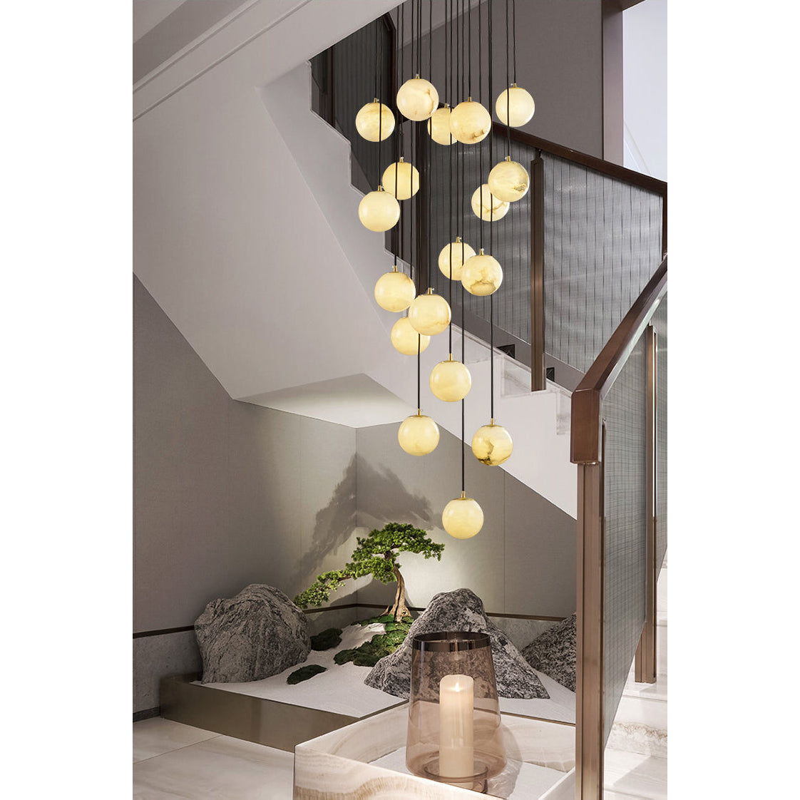 Gloruvye Lustre Métal Boules Moderne en Grappes - Neutralighting