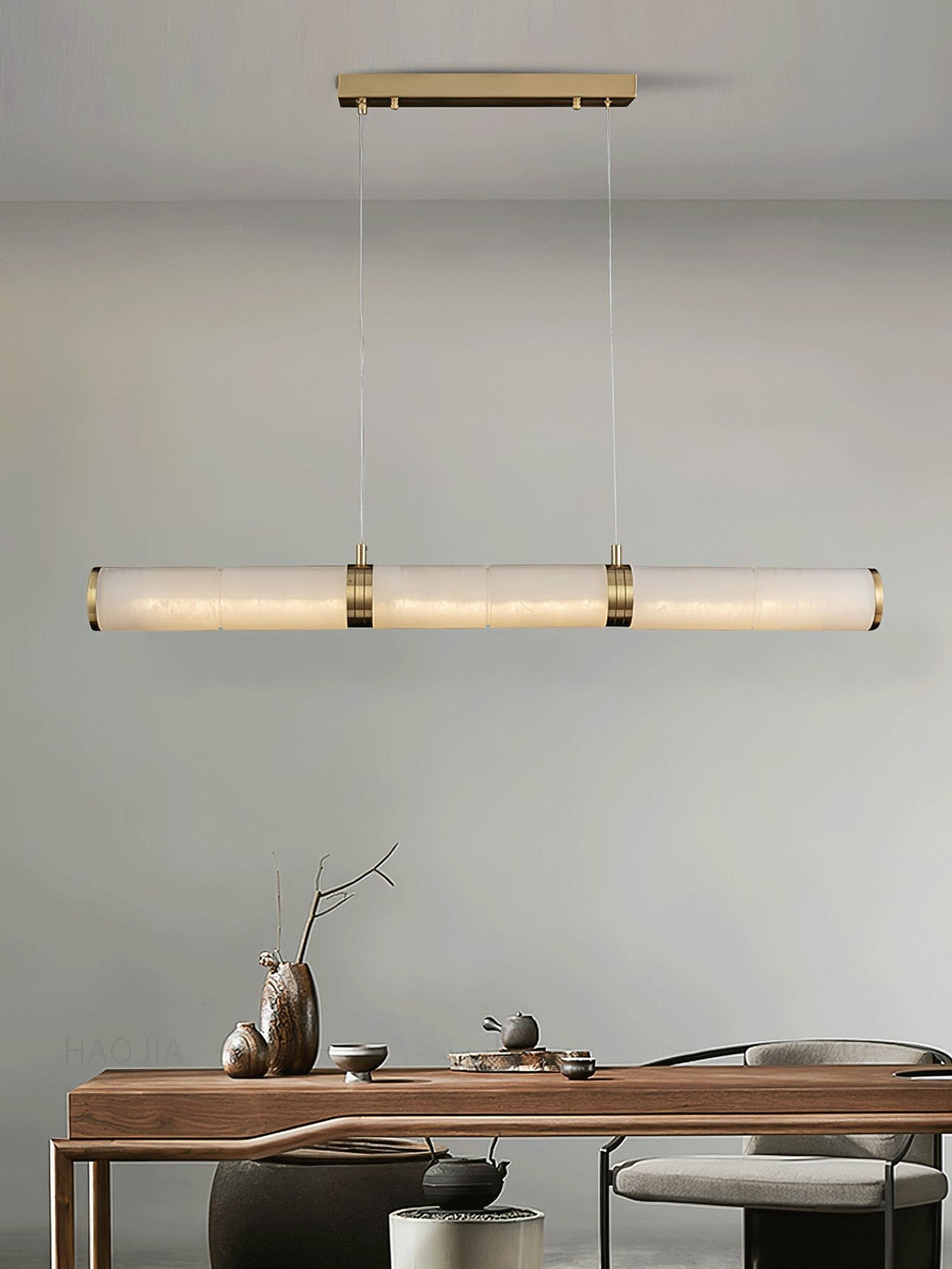 Eira Minimaliste Albâtre Linéaire Pendentif Lumière - Neutralighting
