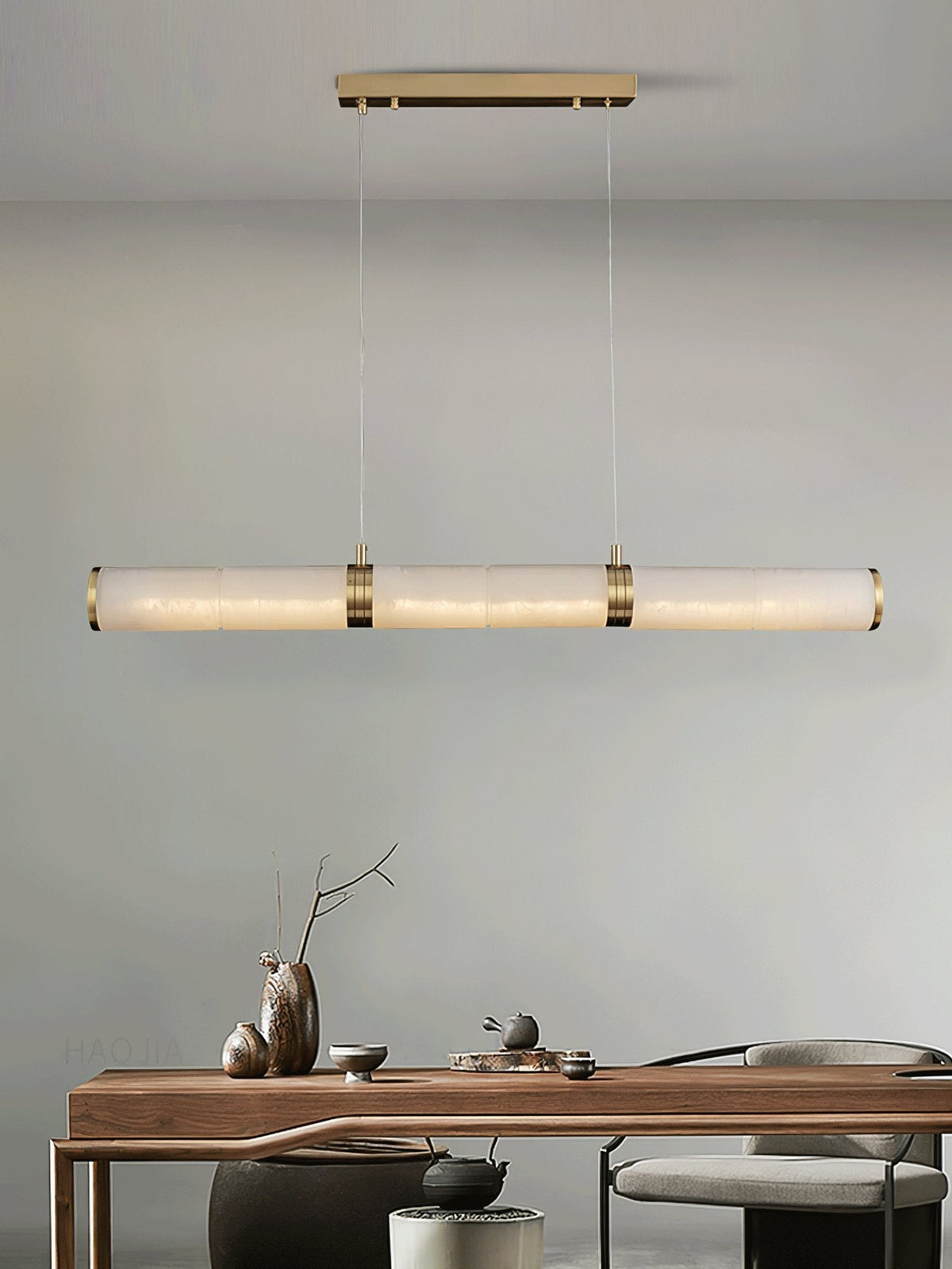 Eira Minimaliste Albâtre Linéaire Pendentif Lumière - Neutralighting