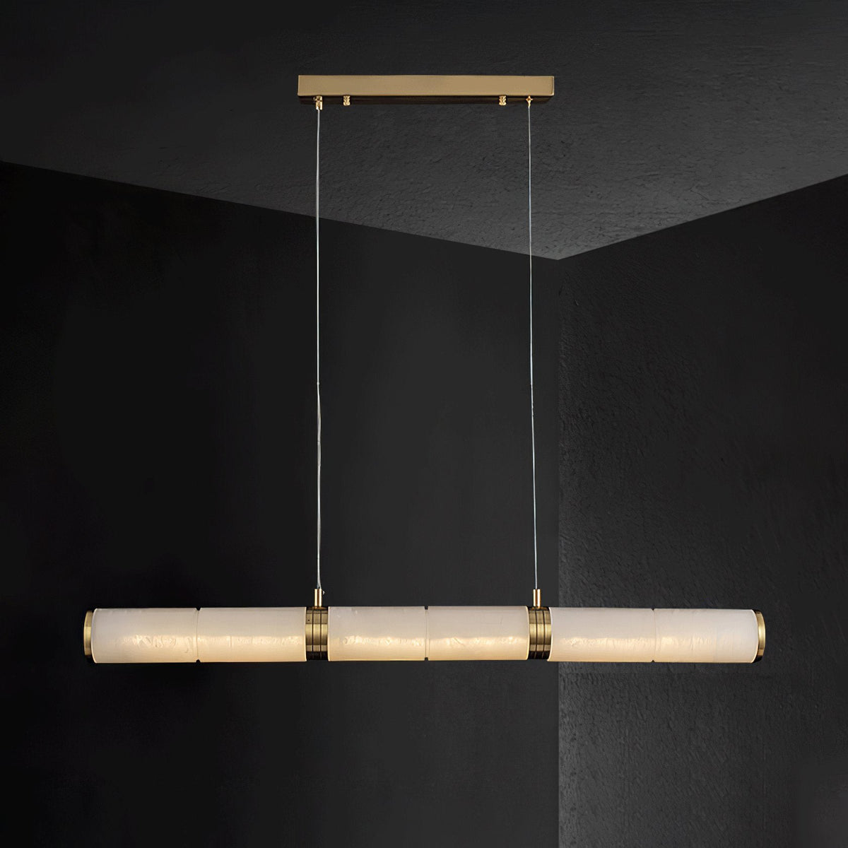 Eira Minimaliste Albâtre Linéaire Pendentif Lumière - Neutralighting