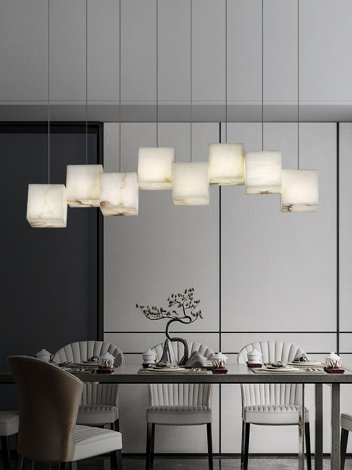 Eurraeel Chandelier Spiral en Albâtre - Neutralighting