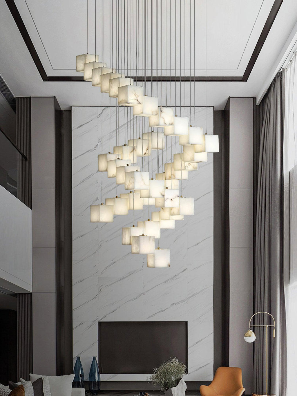Eurraeel Chandelier Spiral en Albâtre - Neutralighting