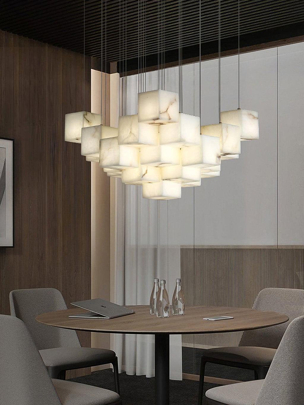 Eurraeel Chandelier Spiral en Albâtre - Neutralighting