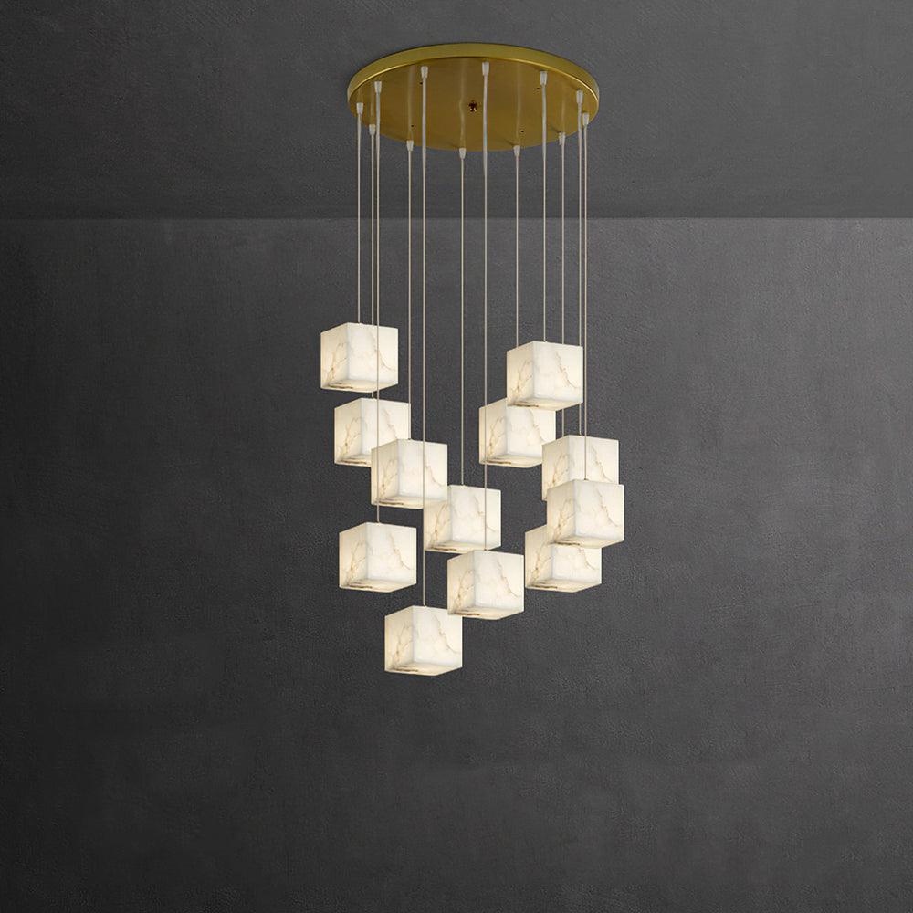 Eurraeel Chandelier Spiral en Albâtre - Neutralighting