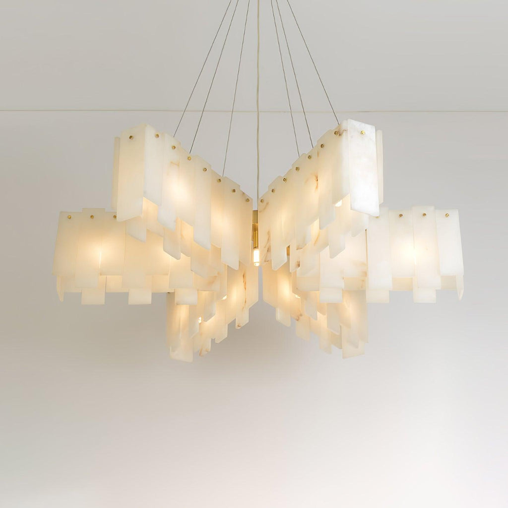 Vevelila Chandelier Moderne en Albâtre - Neutralighting