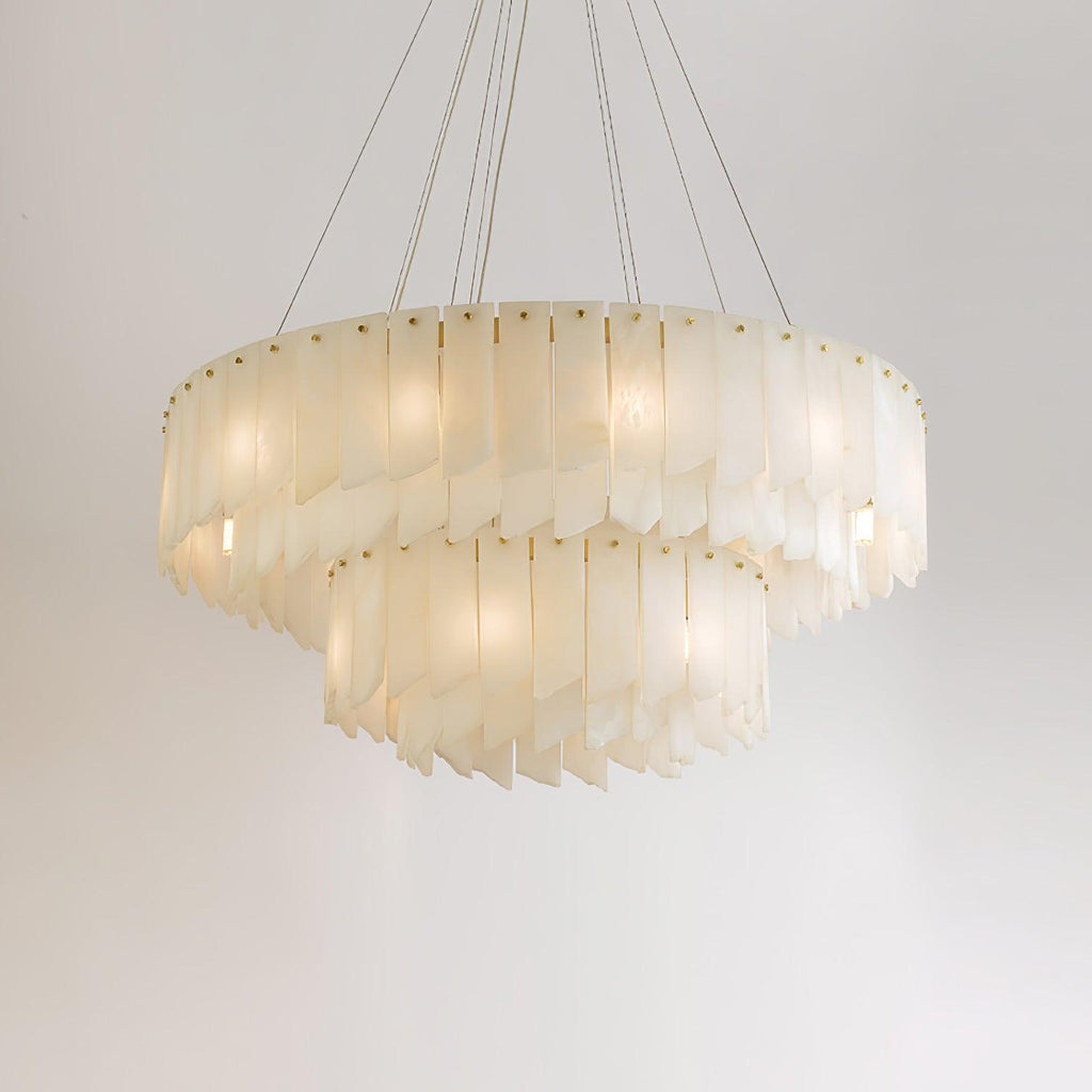 Vevelila Chandelier Moderne en Albâtre - Neutralighting