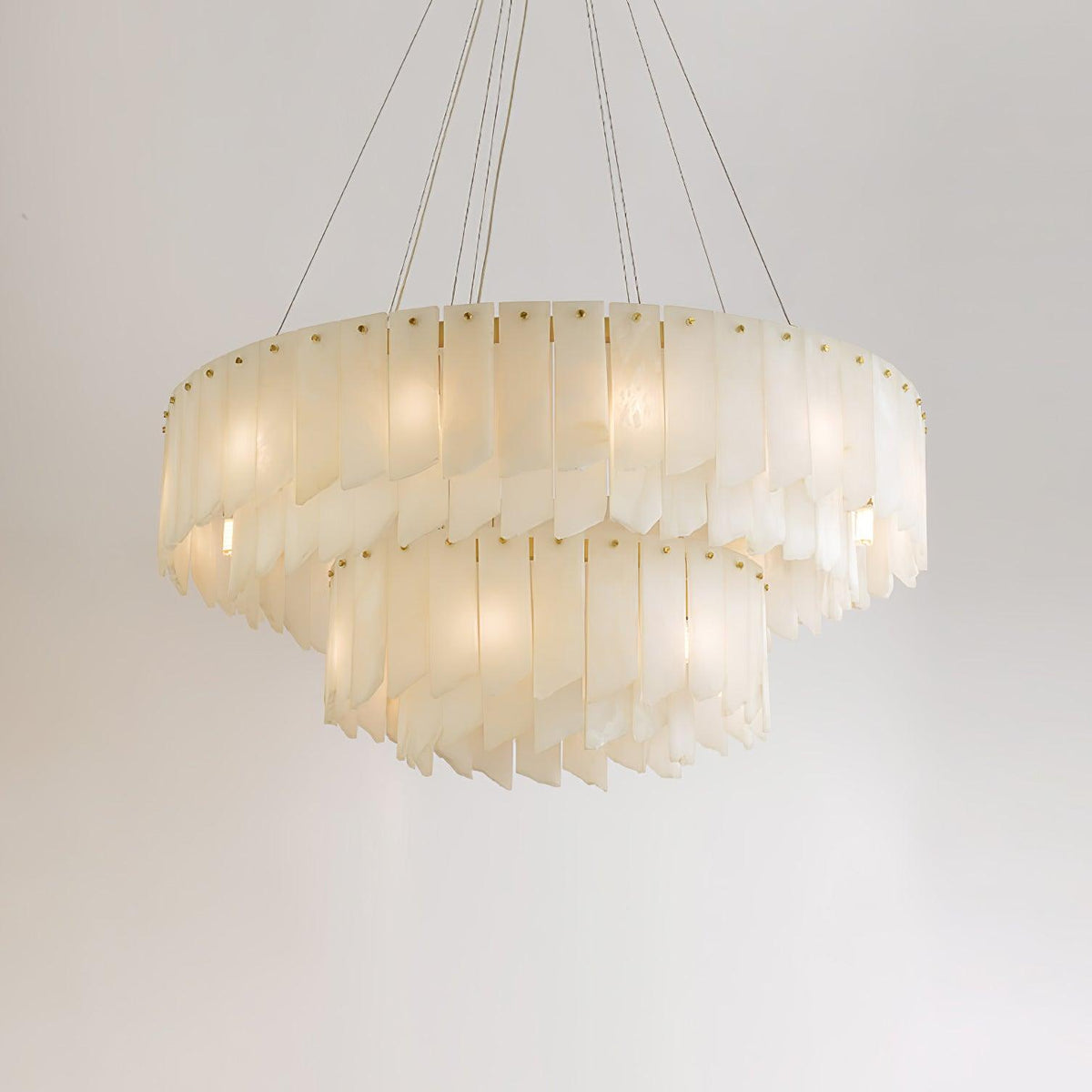 Vevelila Chandelier Moderne en Albâtre - Neutralighting