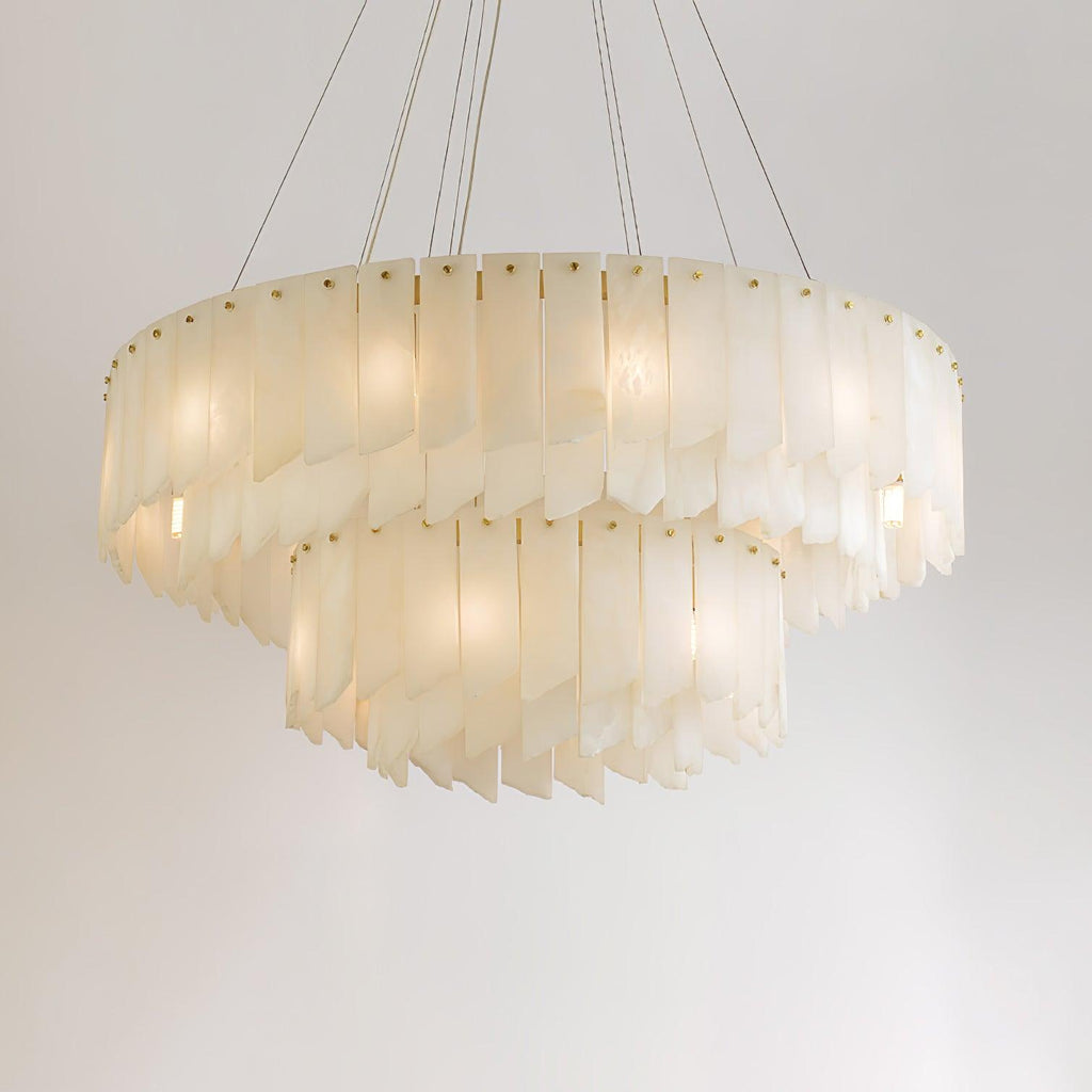 Vevelila Chandelier Moderne en Albâtre - Neutralighting