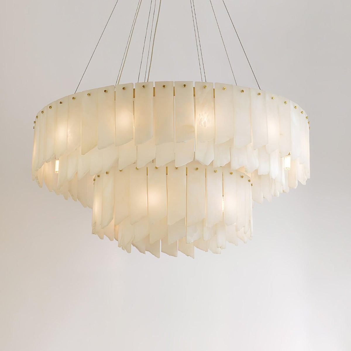 Vevelila Chandelier Moderne en Albâtre - Neutralighting