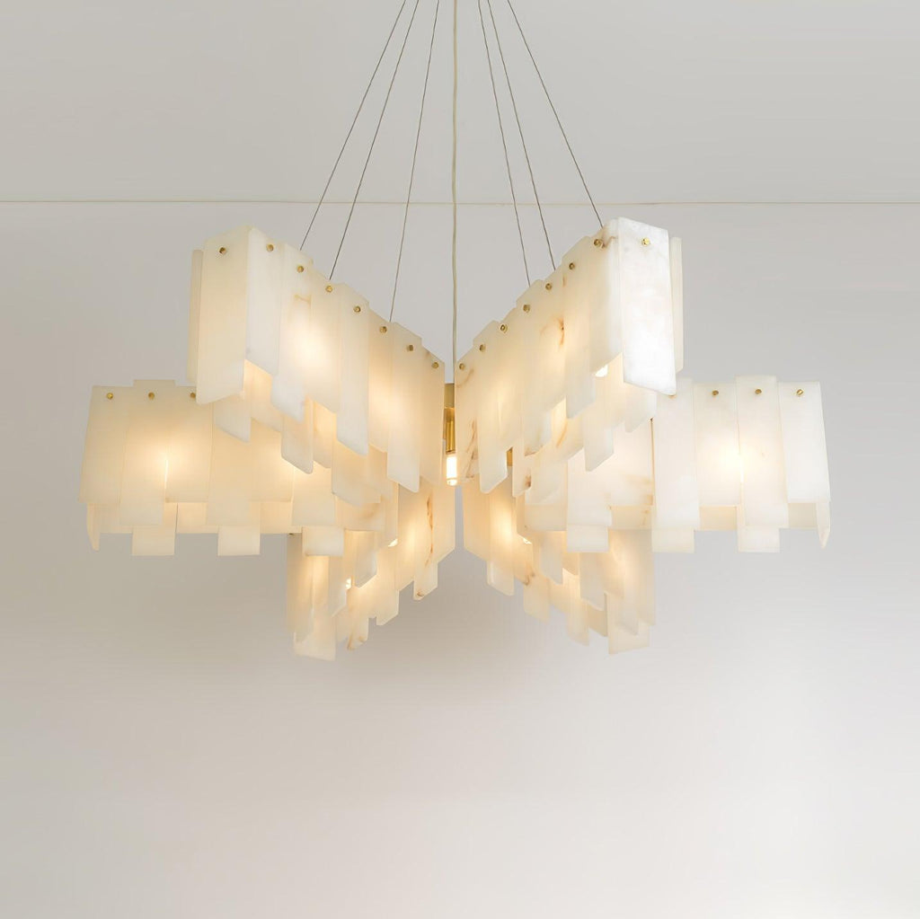 Vevelila Chandelier Moderne en Albâtre - Neutralighting