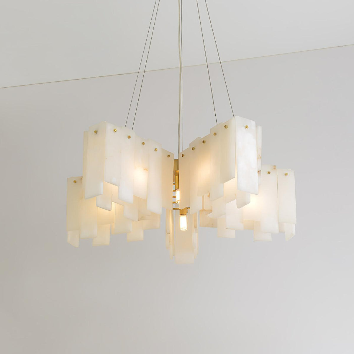 Vevelila Chandelier Moderne en Albâtre - Neutralighting