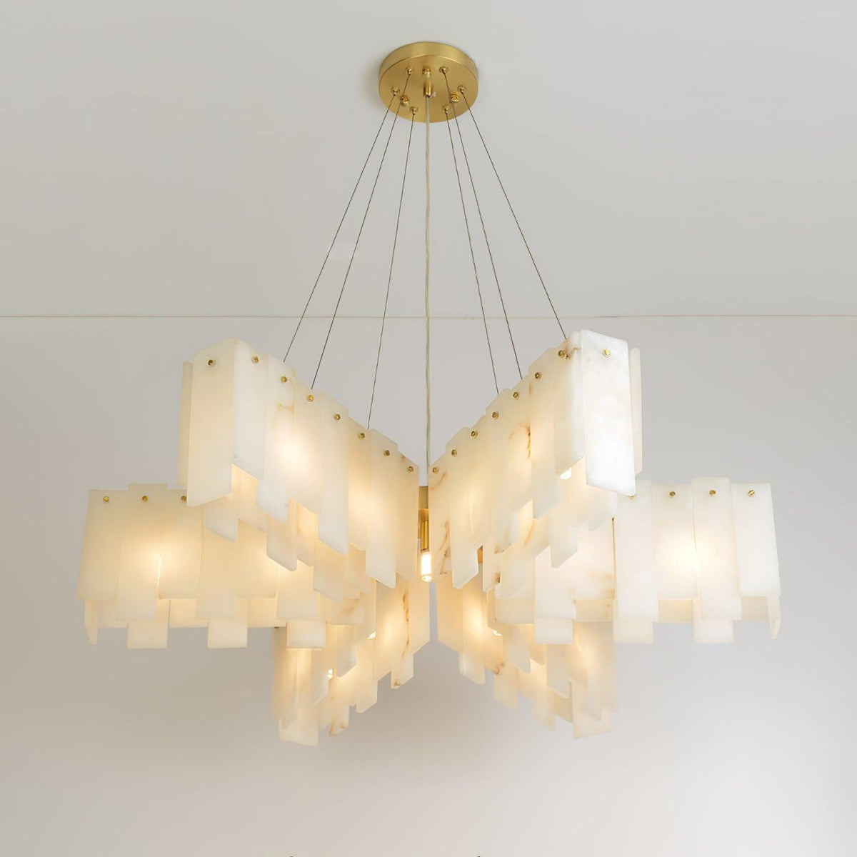Vevelila Chandelier Moderne en Albâtre - Neutralighting