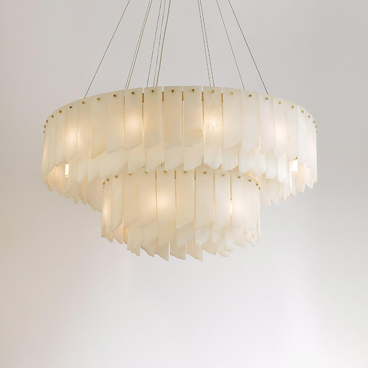 Vevelila Chandelier Moderne en Albâtre - Neutralighting