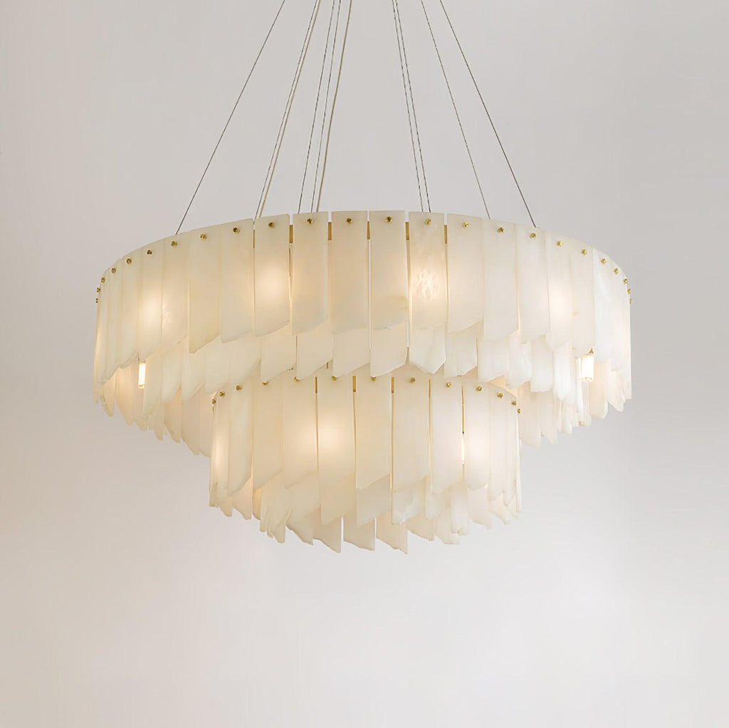 Vevelila Chandelier Moderne en Albâtre - Neutralighting