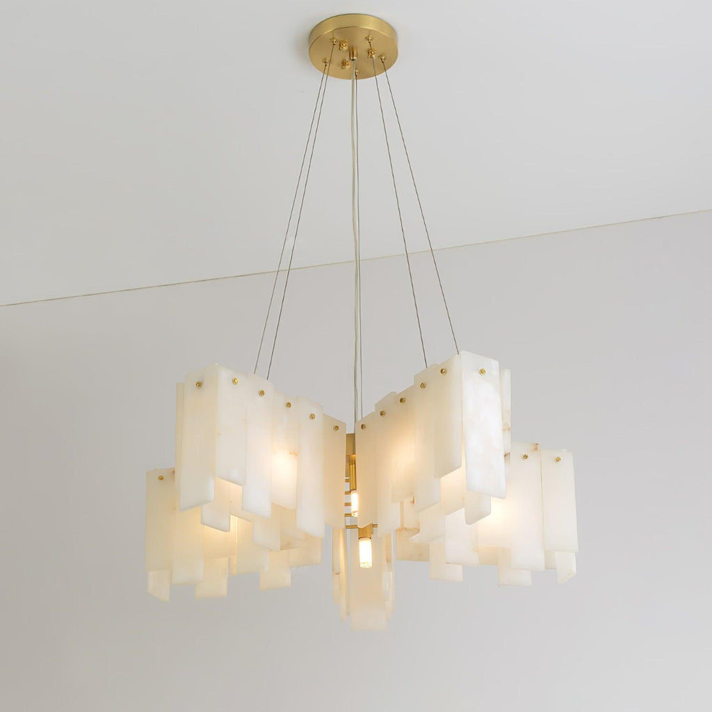 Vevelila Chandelier Moderne en Albâtre - Neutralighting