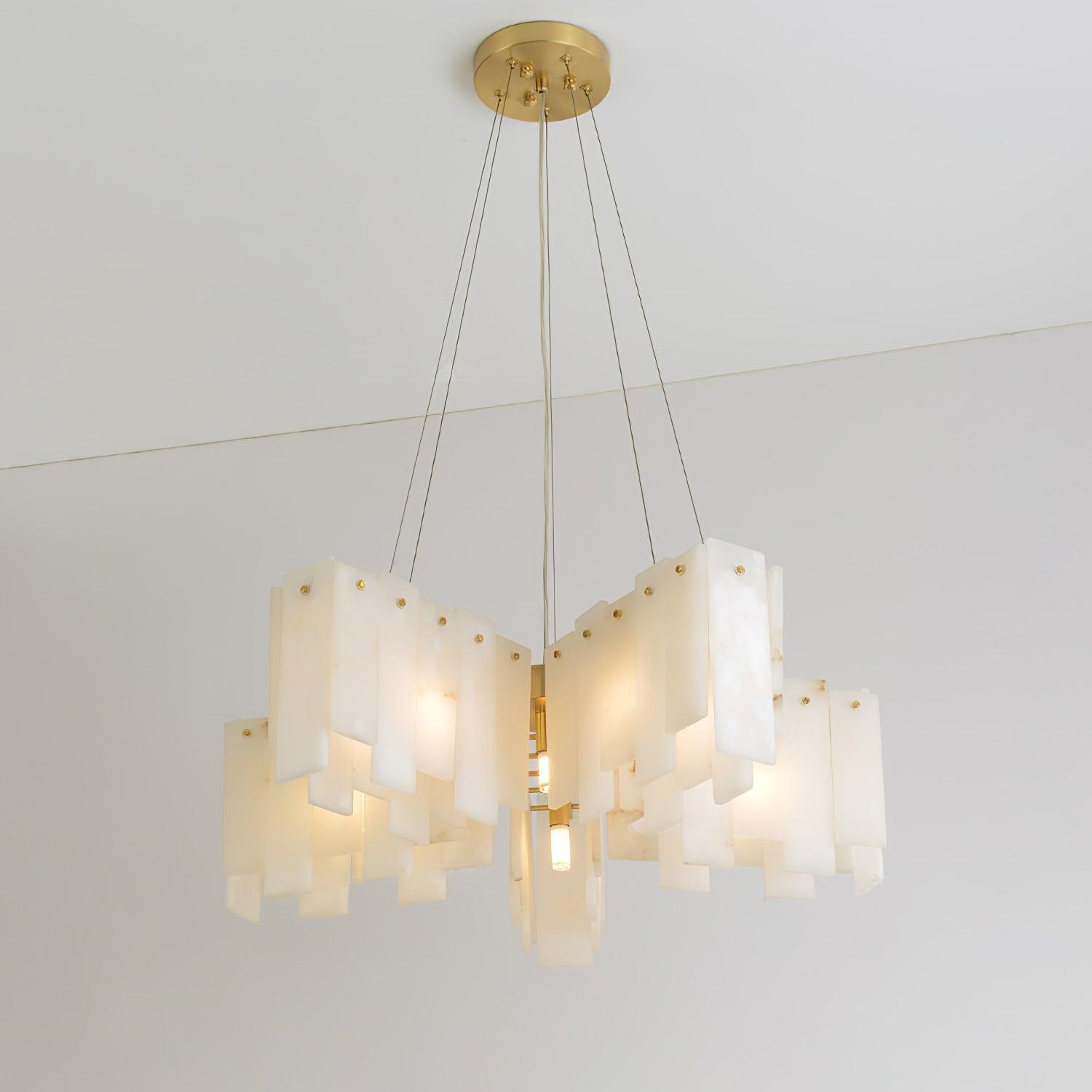 Vevelila Chandelier Moderne en Albâtre - Neutralighting