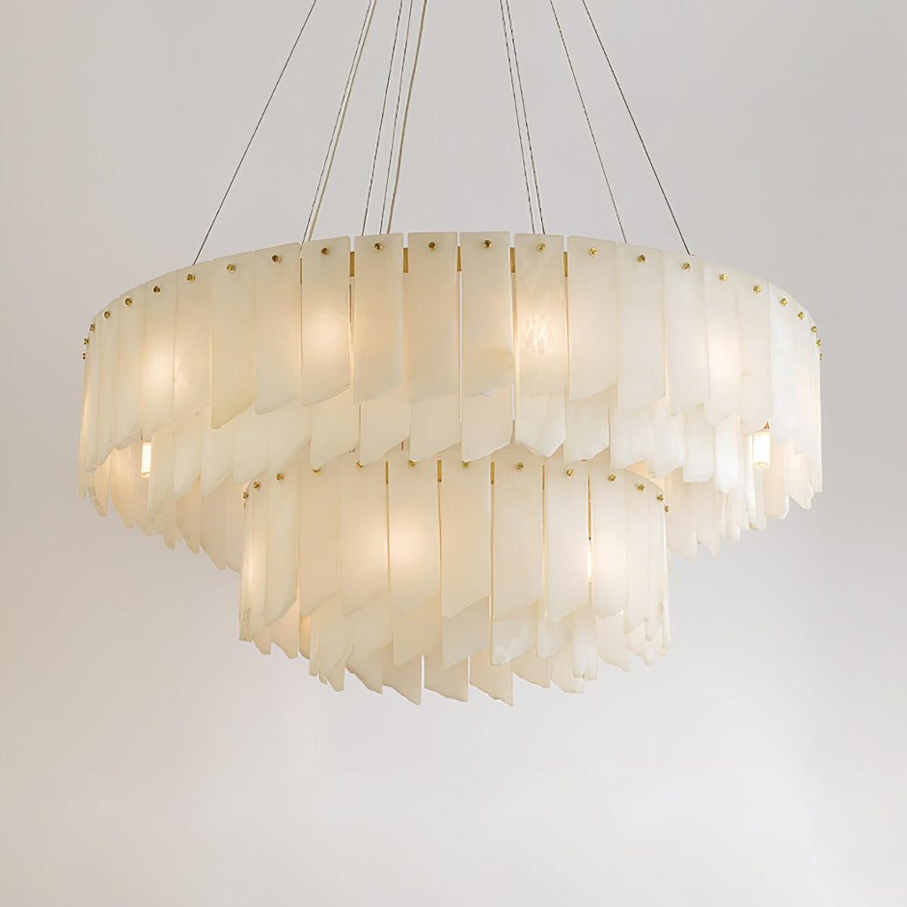 Vevelila Chandelier Moderne en Albâtre - Neutralighting