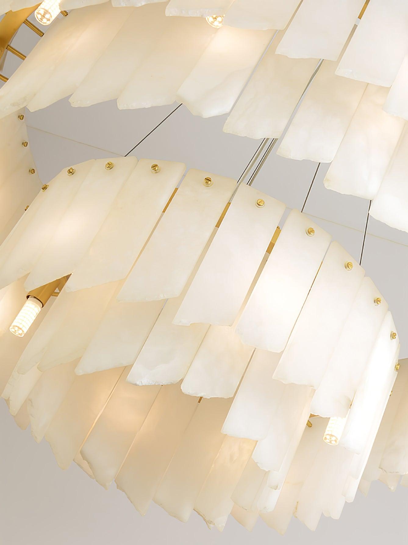 Vevelila Chandelier Moderne en Albâtre - Neutralighting