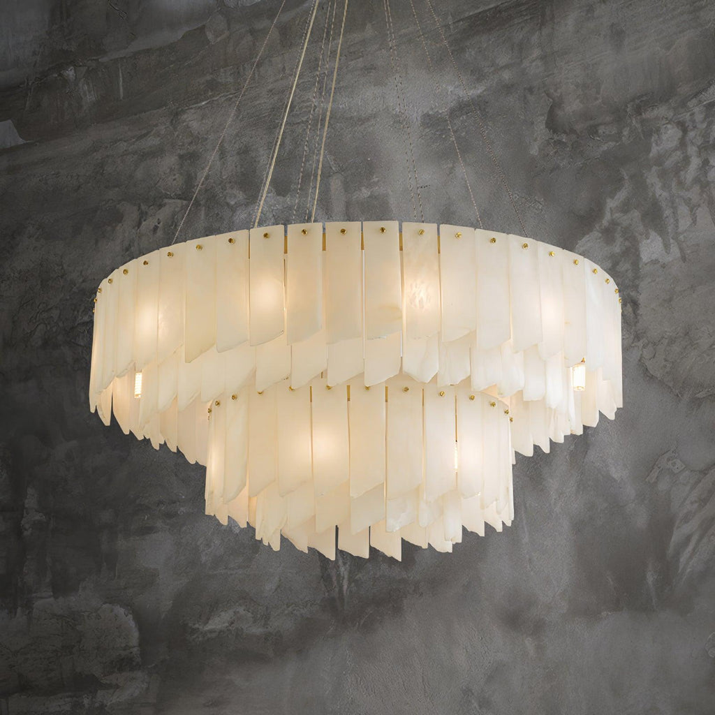 Vevelila Chandelier Moderne en Albâtre - Neutralighting