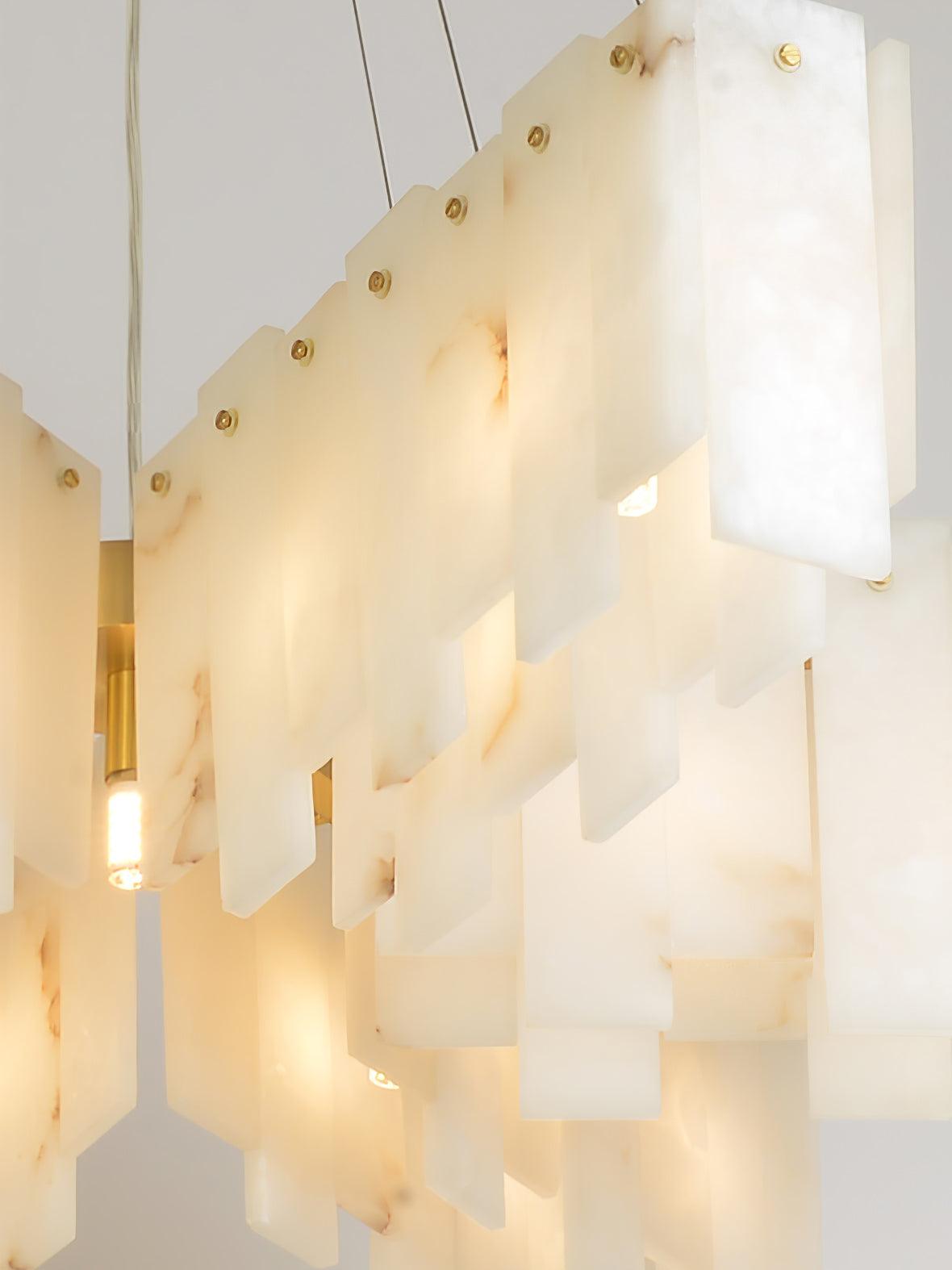 Vevelila Chandelier Moderne en Albâtre - Neutralighting