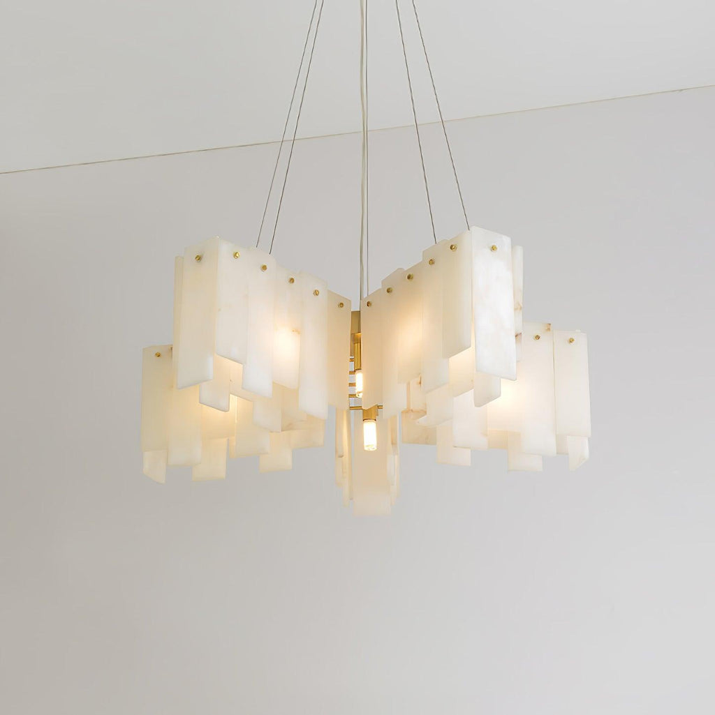 Vevelila Chandelier Moderne en Albâtre - Neutralighting
