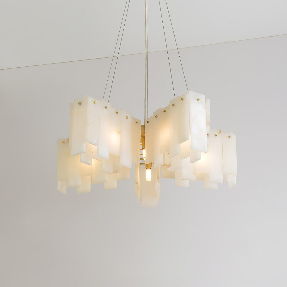 Vevelila Chandelier Moderne en Albâtre - Neutralighting