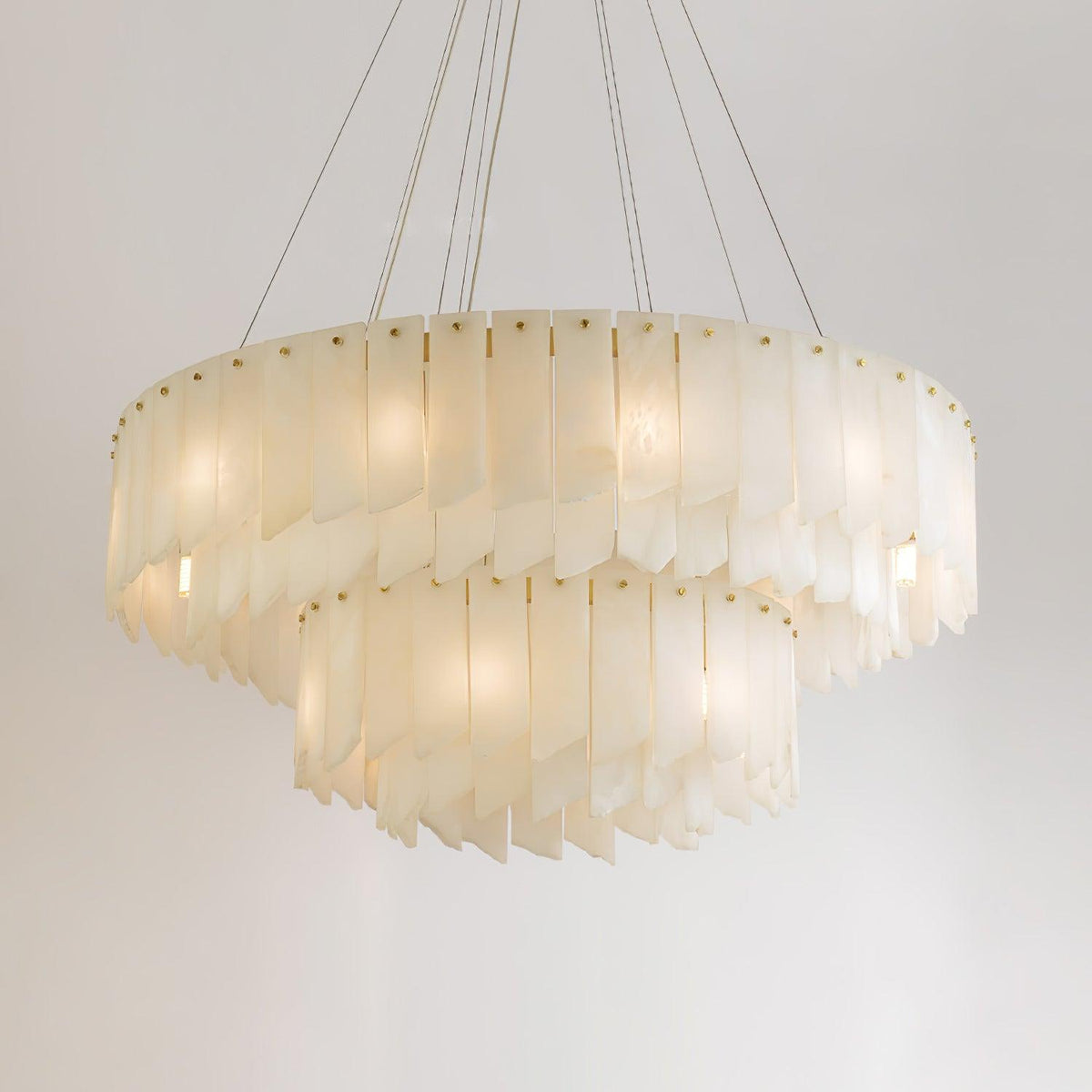 Vevelila Chandelier Moderne en Albâtre - Neutralighting