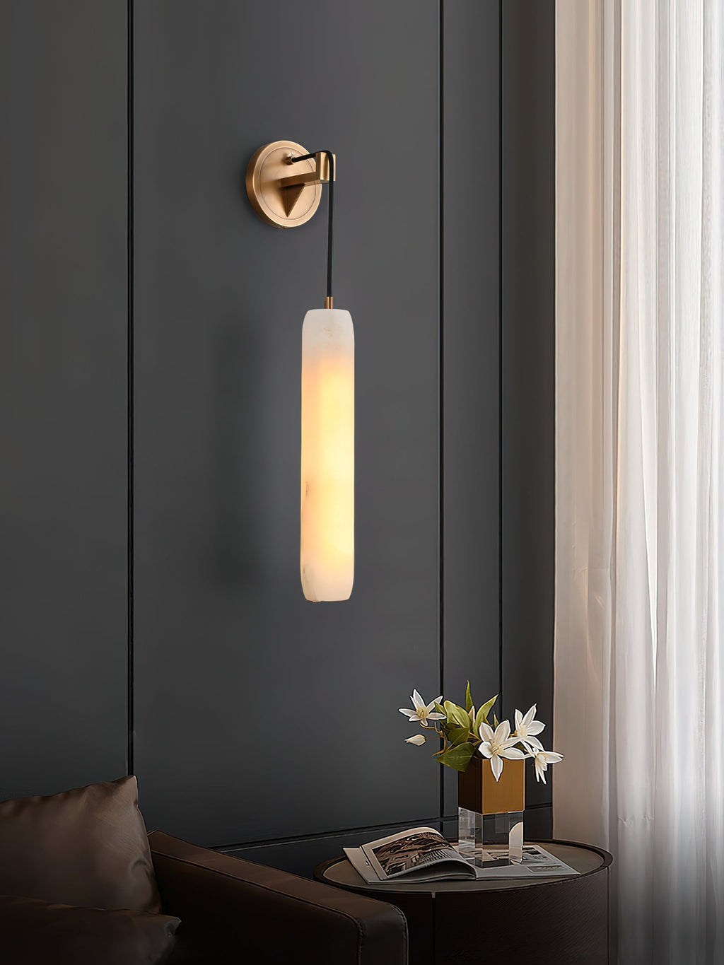 Alabaster Applique Murale Métal Flûte Créativité Salon - Neutralighting