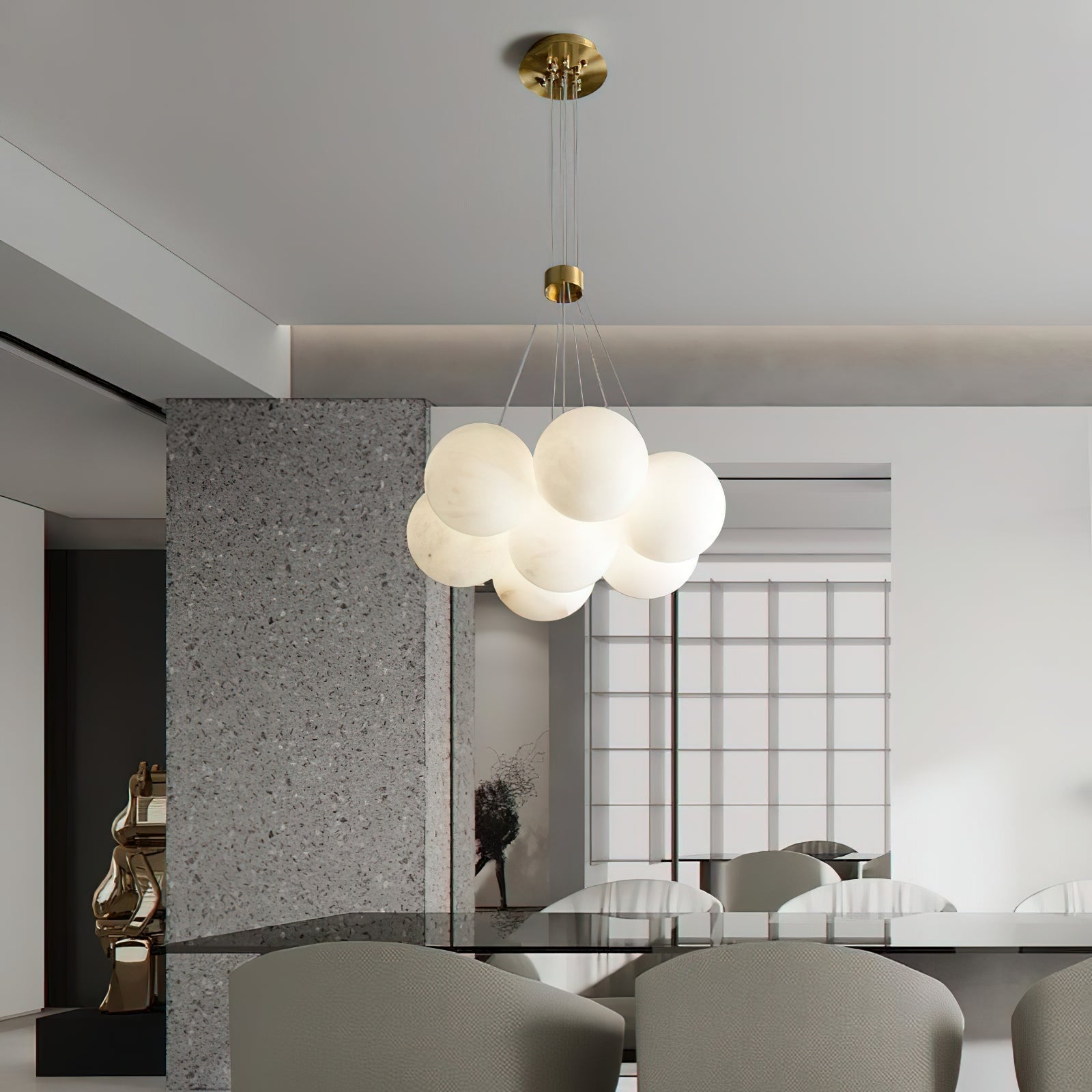 Norduvyd Chandelier Métal Lunaire Créativité Salon - Neutralighting