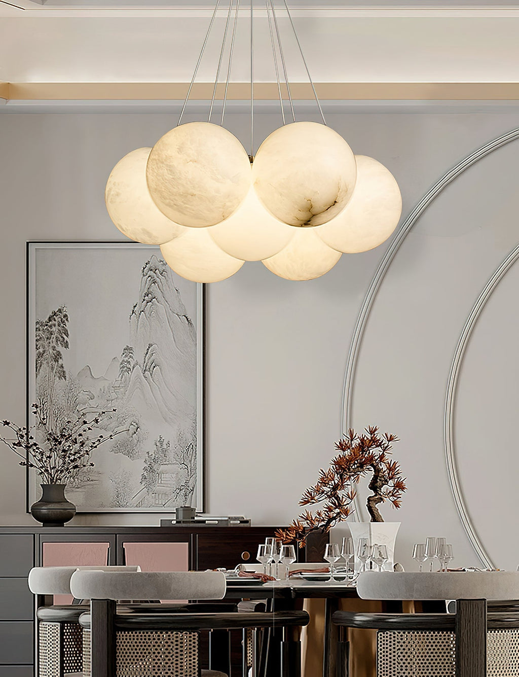 Norduvyd Chandelier Métal Lunaire Créativité Salon - Neutralighting