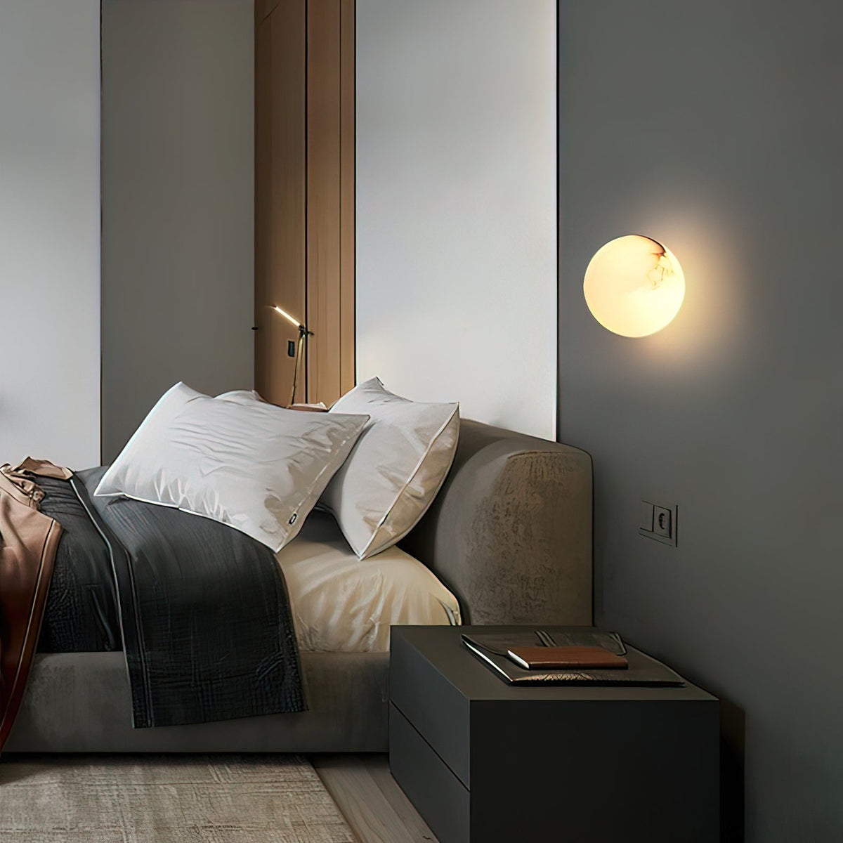 Vevinir Applique Murale Globe en Albâtre - Neutralighting