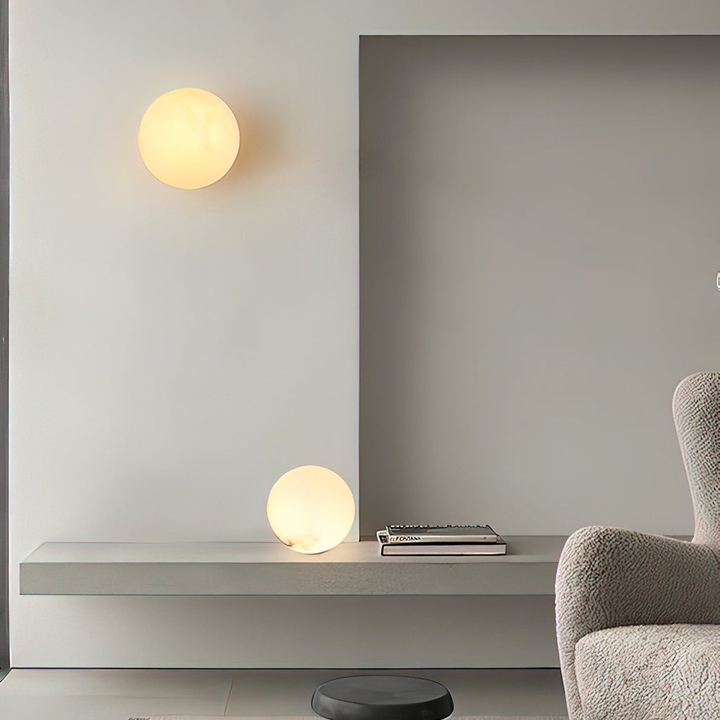 Vevinir Applique Murale Globe en Albâtre - Neutralighting