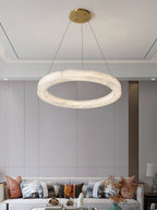 Plotuvyn Chandelier Anneau Albâtre Luxe Salon - Neutralighting