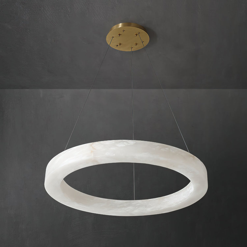 Plotuvyn Chandelier Anneau Albâtre Luxe Salon - Neutralighting