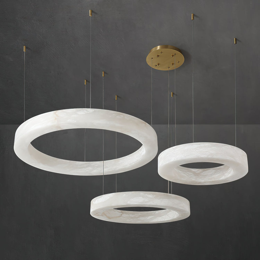 Plotuvyn Chandelier Anneau Albâtre Luxe Salon - Neutralighting