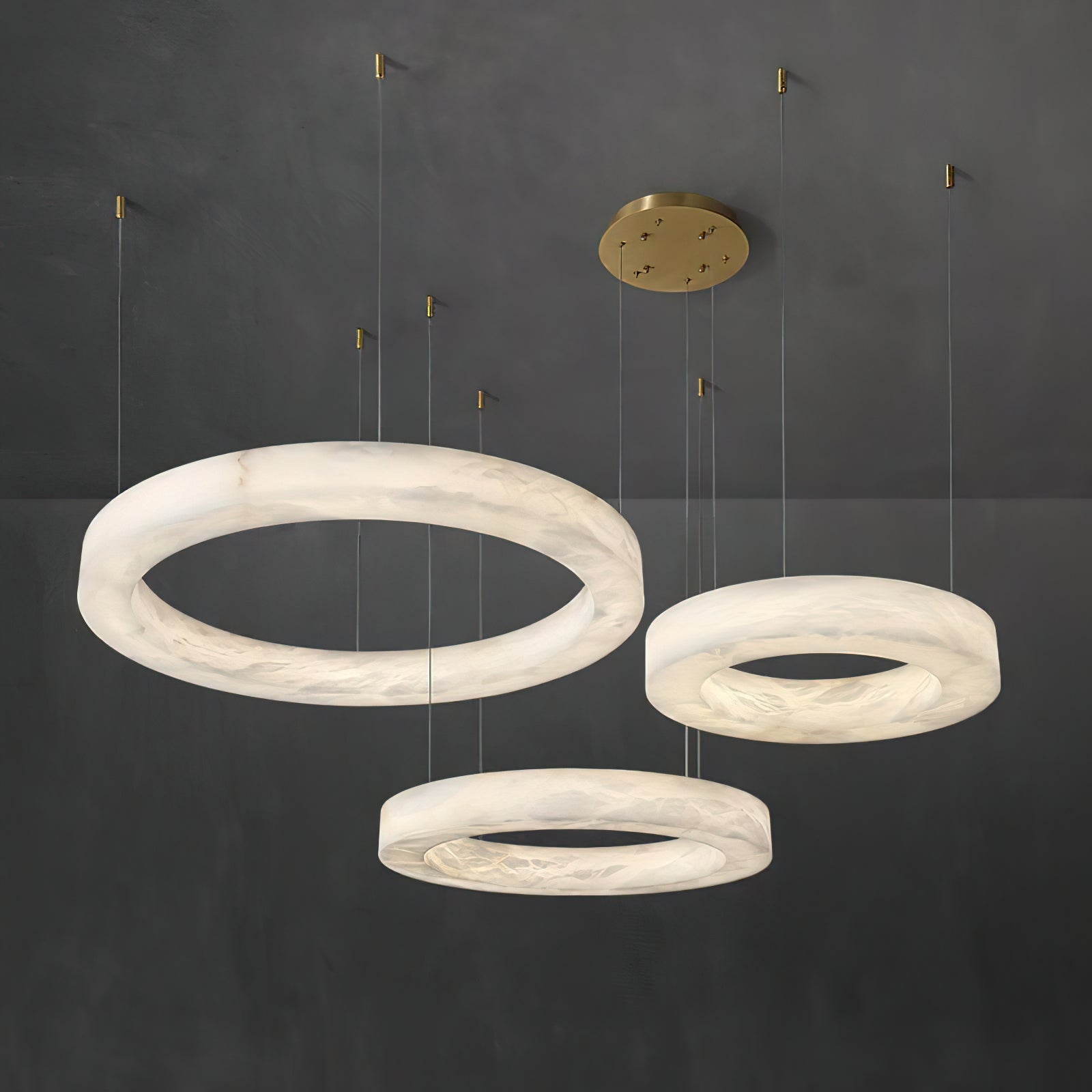 Plotuvyn Chandelier Anneau Albâtre Luxe Salon - Neutralighting