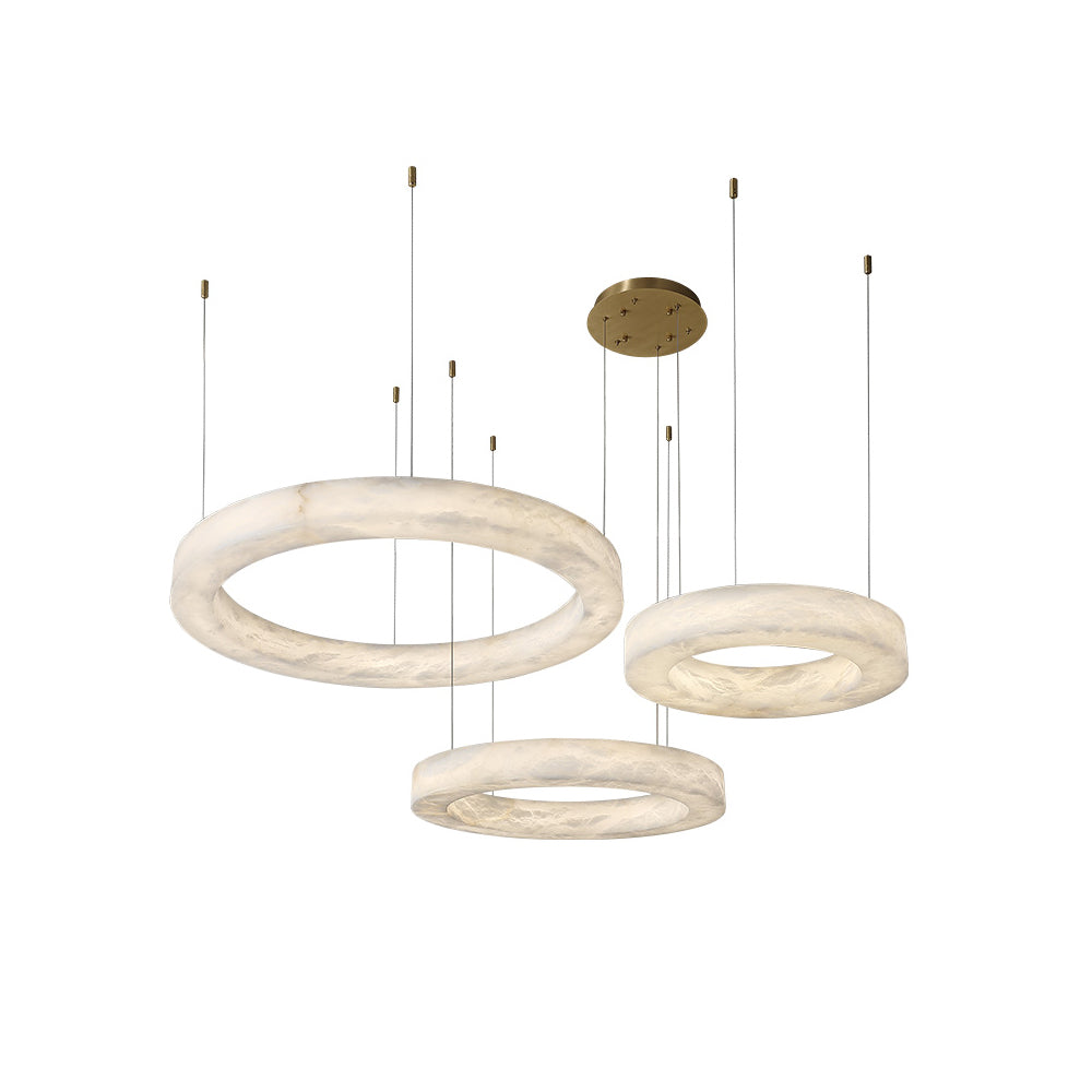Plotuvyn Chandelier Anneau Albâtre Luxe Salon - Neutralighting