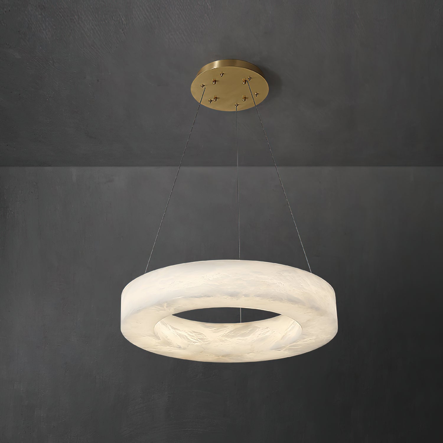 Plotuvyn Chandelier Anneau Albâtre Luxe Salon - Neutralighting