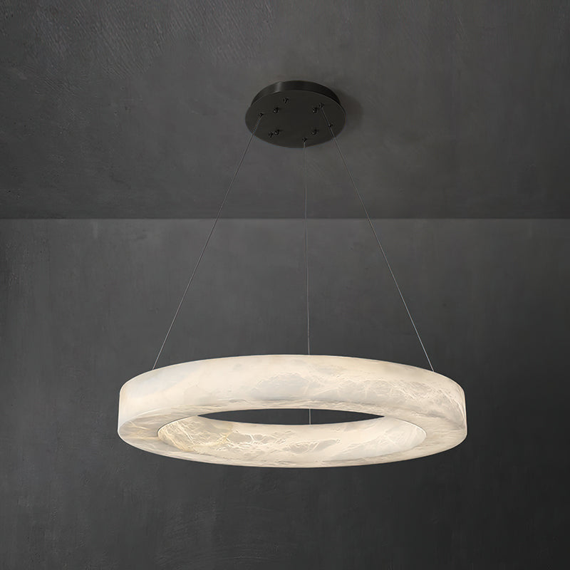 Plotuvyn Chandelier Anneau Albâtre Luxe Salon - Neutralighting